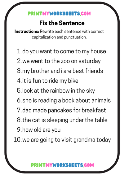 2nd Grade Advanced Sentence Structure