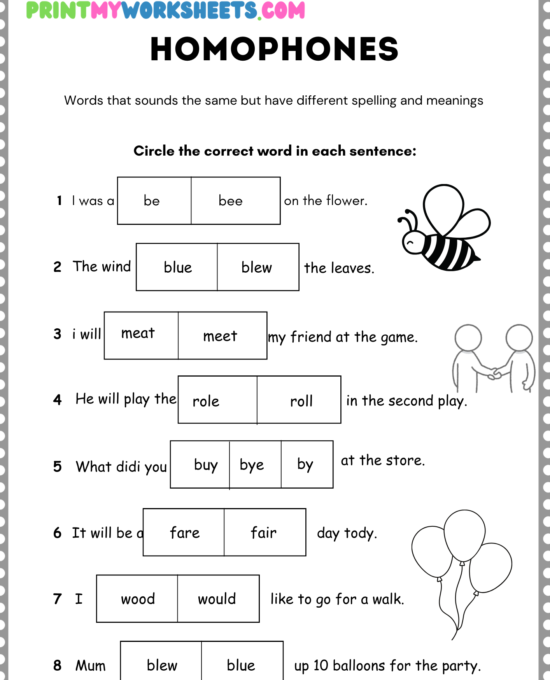3rd Grade Homophones & Homonyms