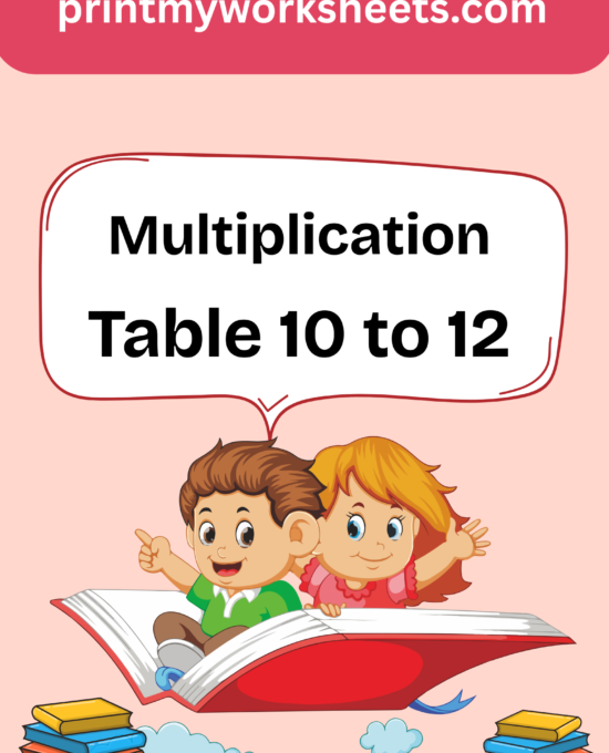 3rd Grade Multiplication Tables 10-12