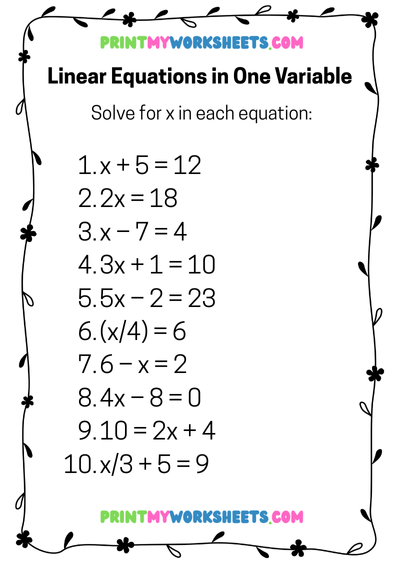 8th Grade Linear Equations