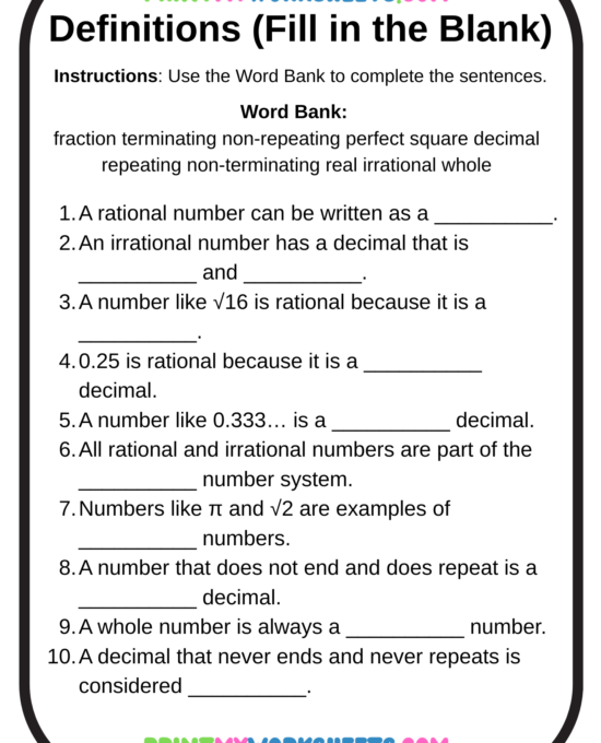 8th Grade Rational Numbers