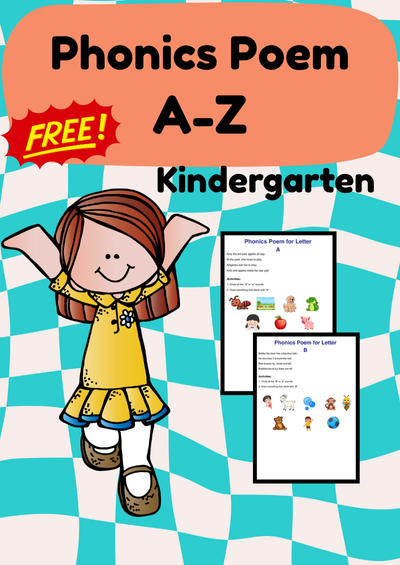 A-Z Phonics Poem Bundle Cover - Kindergarten Girl