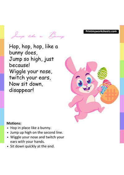 Dance Motion Rhymes Worksheet