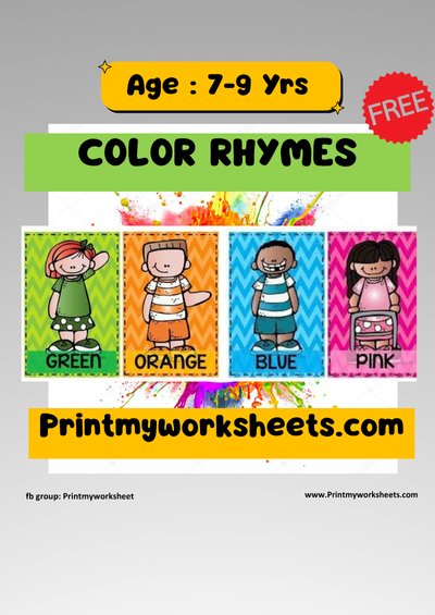 English Color Rhymes Worksheet