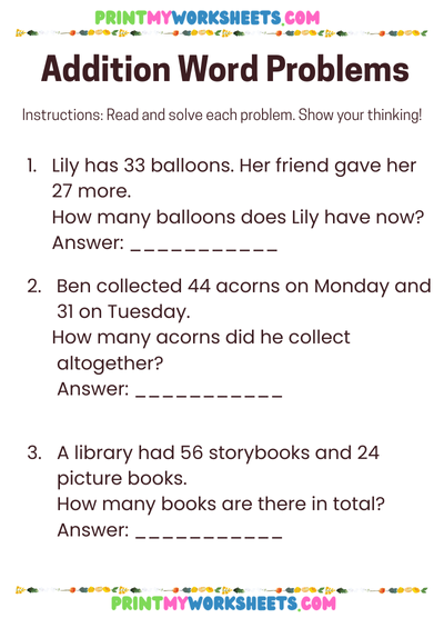 Addition Word Problems