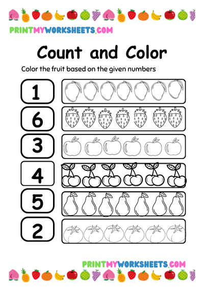 Counting Objects Color Worksheet