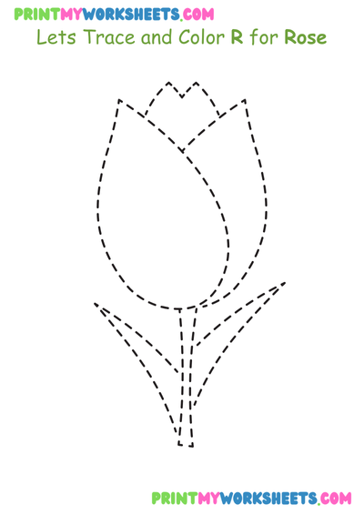 Trace and Learn Flowers Worksheet